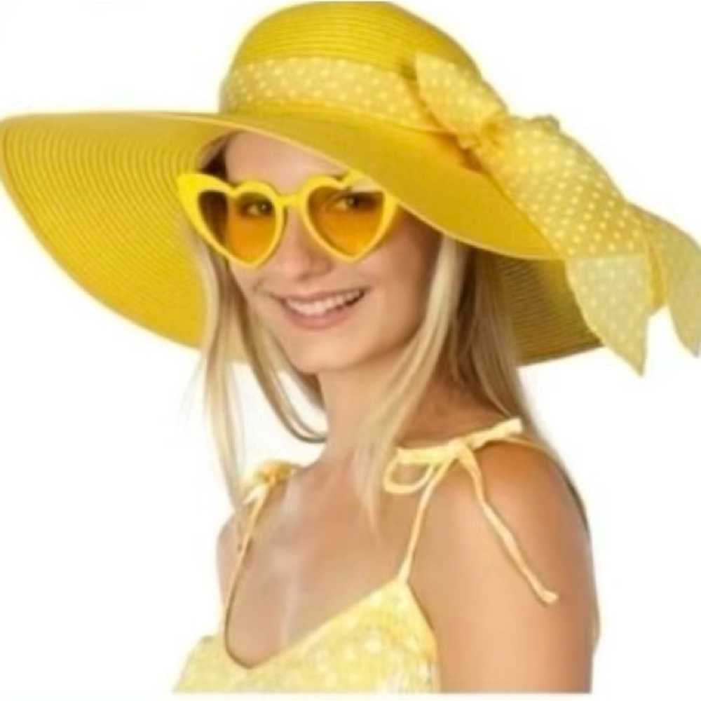 Funcredible Women’s Wide Brim Sun Hat w/glasses